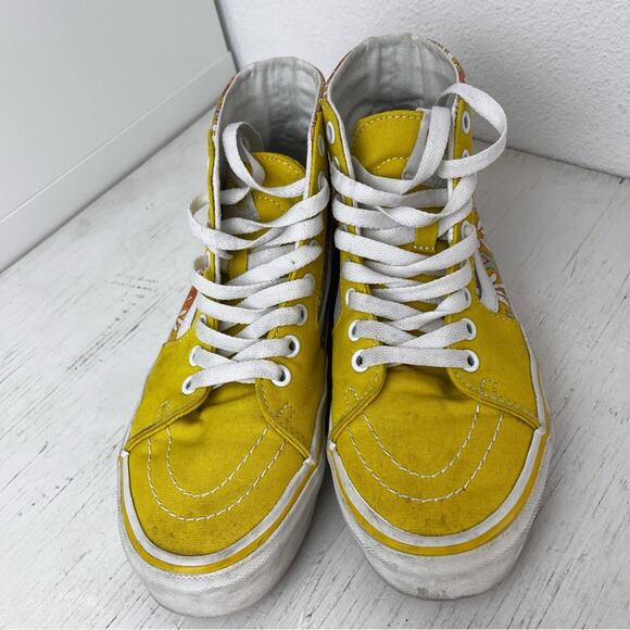 Vans Sk8-Hi Tapered Psychedelic Resort Passion yellow floral High-Top Sneakers - Picture 8 of 11